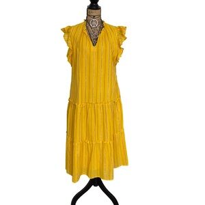 Anthropologie Graylin women’s Sunny Yellow Midi Dress - SIZE MEDIUM